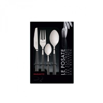 BUGATTİ Ares Mat Siyah 24 Parça Çatal Kaşık Bıçak Seti