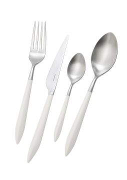 BUGATTİ Ares Mat Beyaz 24 Parça Çatal Kaşık Bıçak Seti