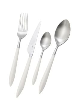 BUGATTİ Ares Mat Beyaz 24 Parça Çatal Kaşık Bıçak Seti