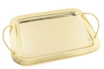 Gold Metal Tepsi 50x35x3cm