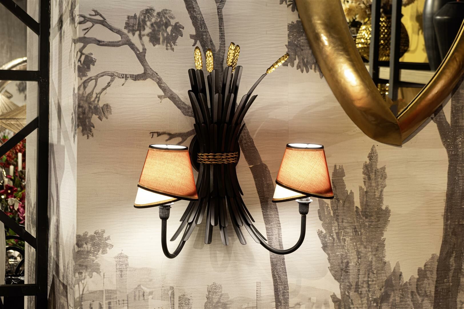 Başak Siyah Gold Aplik 51x57x24cm