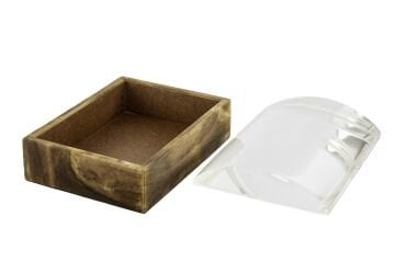 Kahverengi Şeffaf Kapak Dek Kutu 18x14x8cm