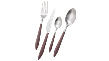 BUGATTİ Ares Mat Kahve 24 Parça Çatal Kaşık Bıçak Seti