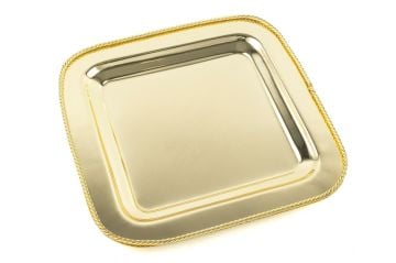 Gold Metal Tepsi 27x27x2cm