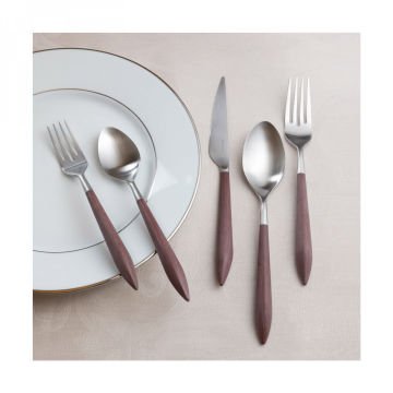 BUGATTİ Ares Mat Kahve 24 Parça Çatal Kaşık Bıçak Seti