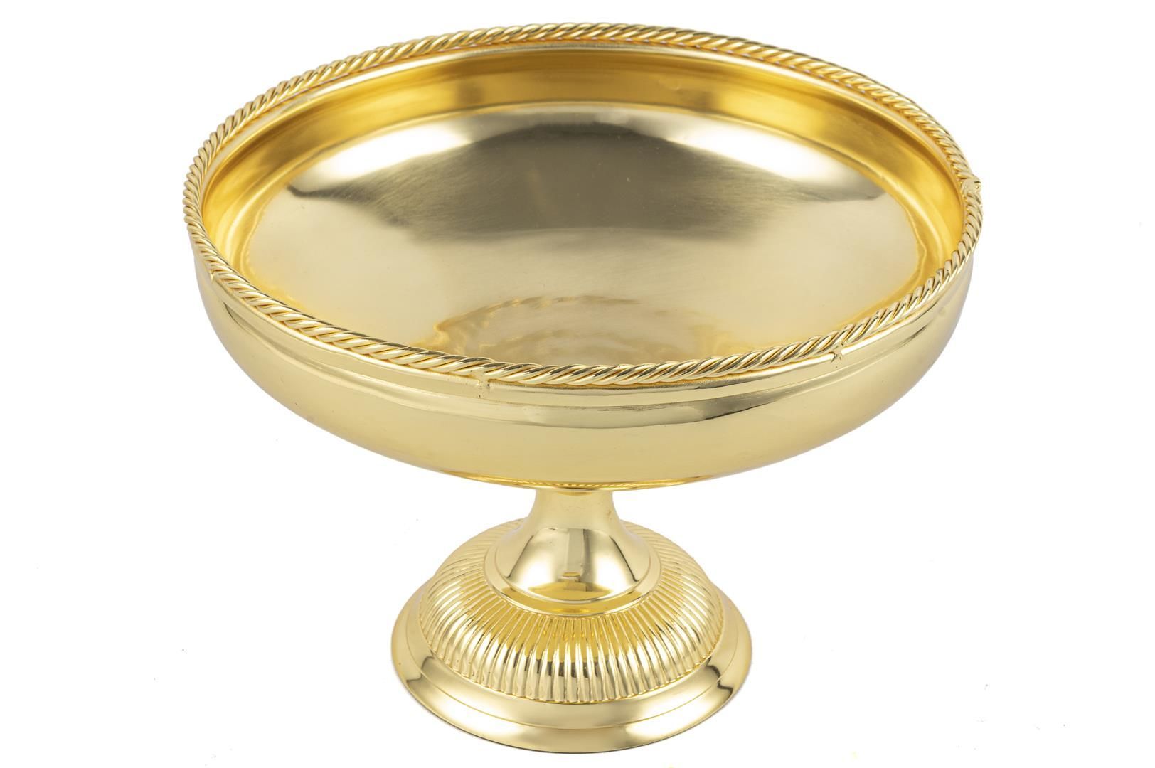 Gold Metal Ayaklı Kase 22x16cm