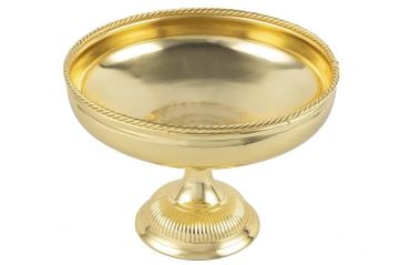 Gold Metal Ayaklı Kase 22x16cm