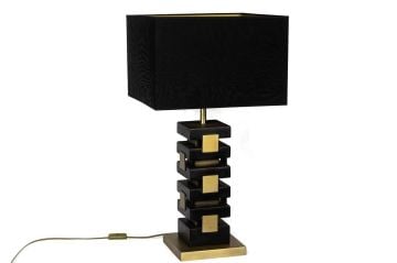 Gold Siyah Kare Abajur 212x21x52cm