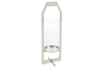 Gümüş Camlı Mumluk 21x20x62cm