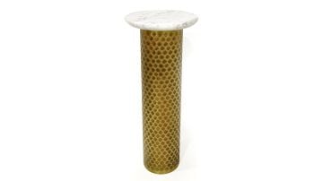 Mermer Gold Metal Ayaklı Sehpa 25x61cm