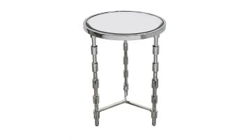 Aynalı Metal Ayaklı Yuvarlak Sehpa 41x66cm