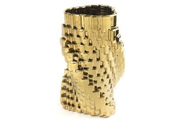Gold Dokulu Porselen Vazo 16x17x34cm