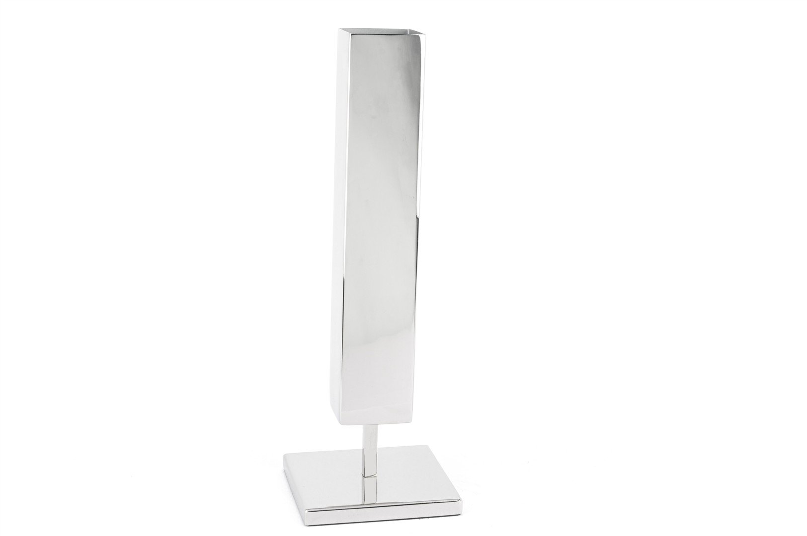 Gümüş Köşeli Ayaklı Vazo 11x32cm