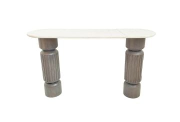 Mermer Gri Ahşap Ayaklı Konsoll 139x41x82cm