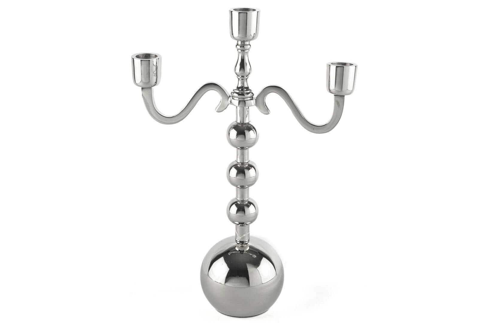 Gümüş 3 Kollu Top Mumluk 24x35cm