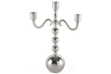 Gümüş 3 Kollu Top Mumluk 24x35cm