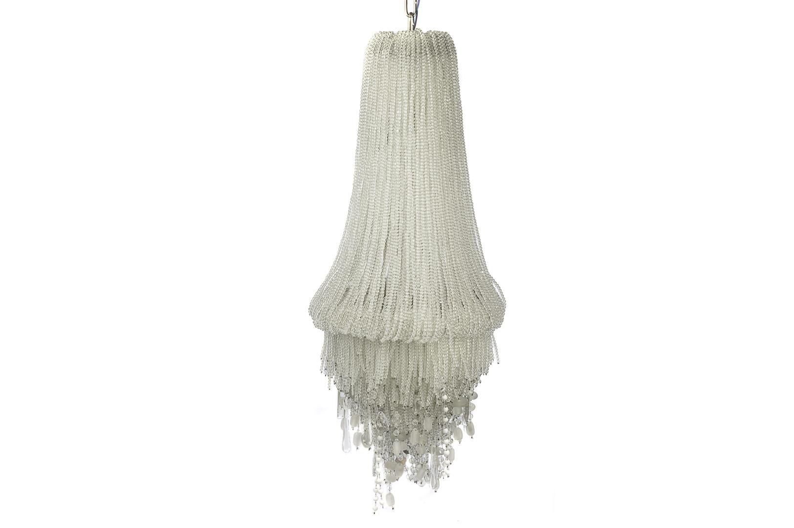 Nora Clear Boncuklu Taşlı Avize 35x90cm