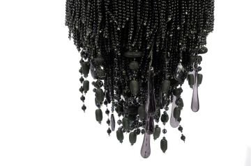 Nora Antrasit Boncuklu Taşlı Avize 35x90cm