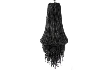 Nora Antrasit Boncuklu Taşlı Avize 35x90cm