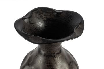 Antik Kahve Ayaklı Metal Vazo 27x77cm.