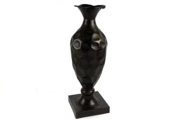 Antik Kahve Ayaklı Metal Vazo 27x77cm.