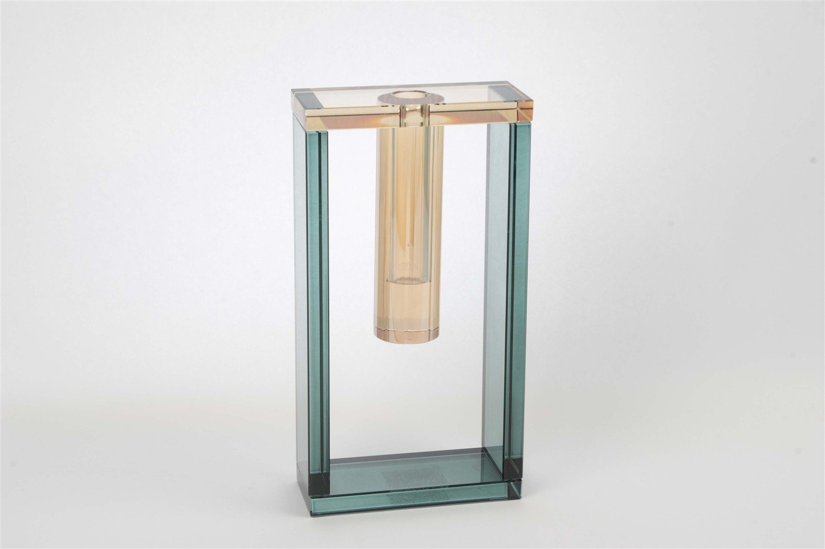 Kristal Yeni Mavi Şampanya Çiçeklik Vazo 12x23cm