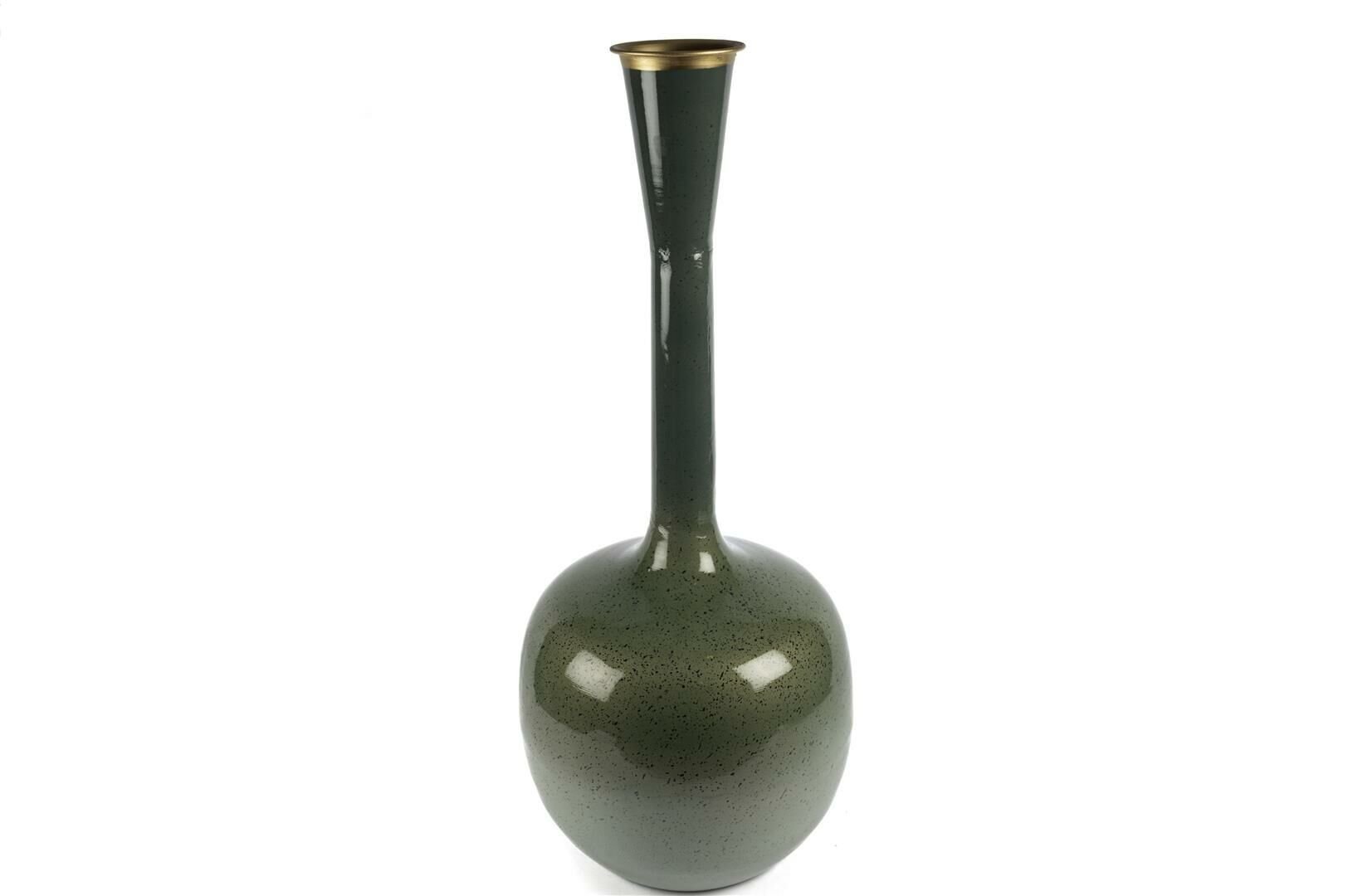 Yeşil Siyah Metal Vazo 41x94cm