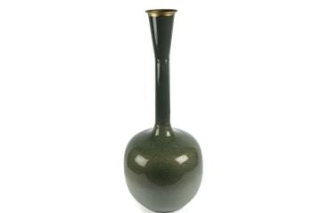 Yeşil Siyah Metal Vazo 41x94cm