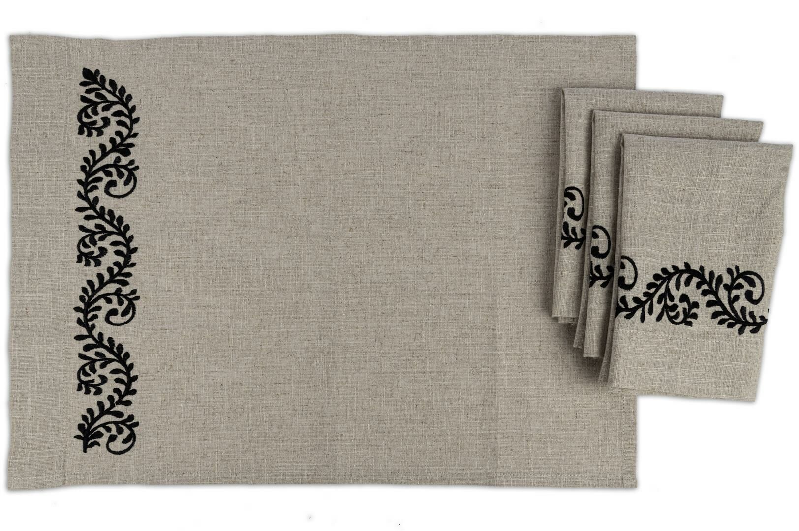 Olive El Havlusu Seti 4 lü Bej