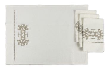 Barok El Havlusu Seti 4 lü Krem