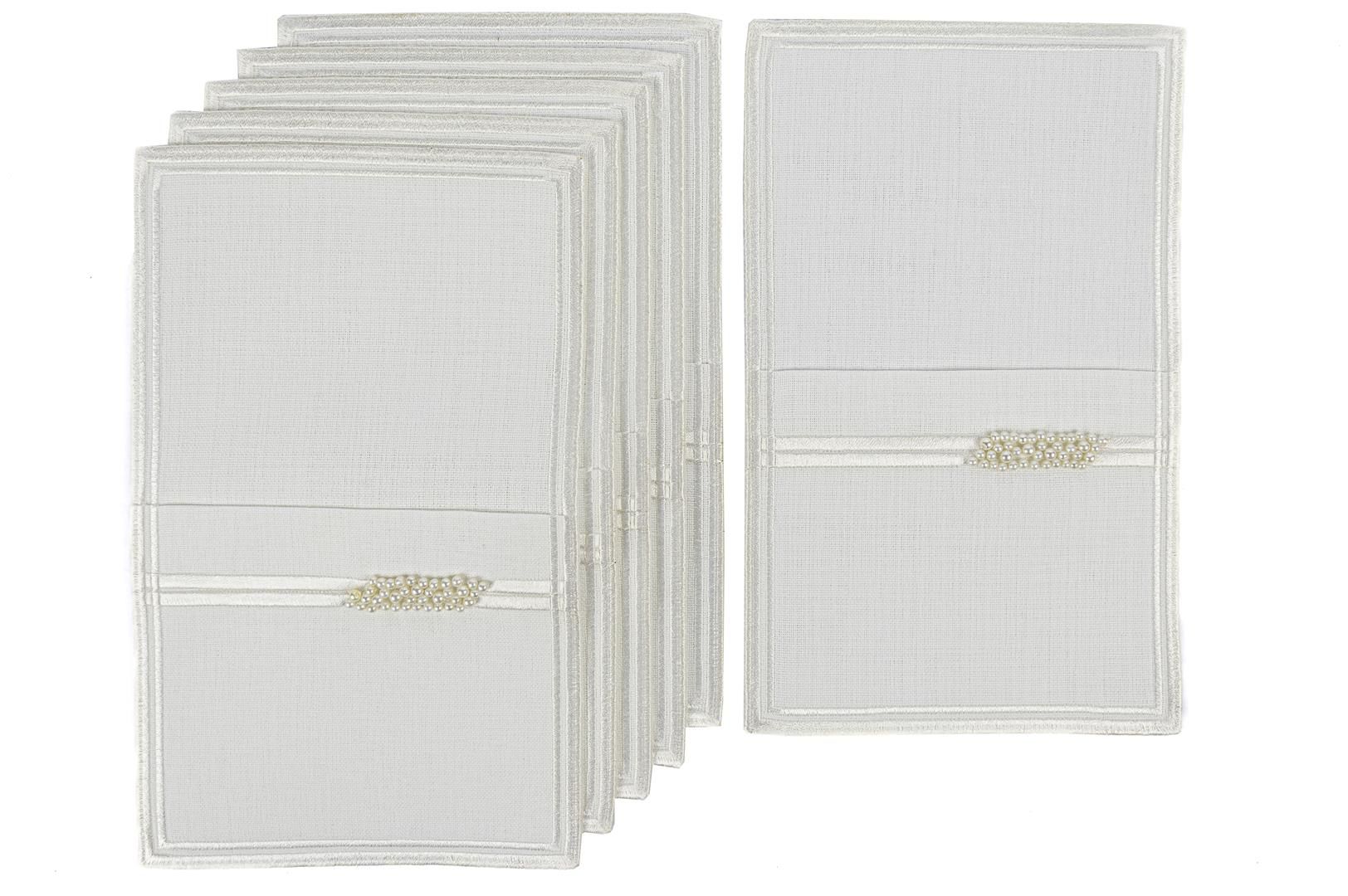 Karmen Beyaz 6lı Çatal Kaşık Bıçak Peçetesi