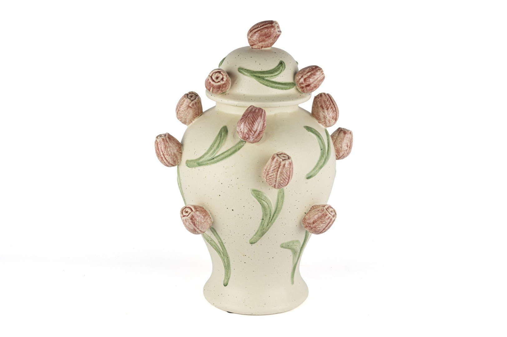 Krem Pembe Lale Kab Kapaklı Küp 29x39cm