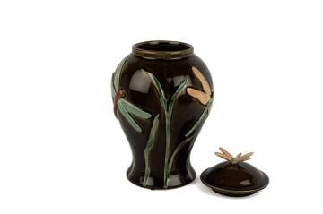 Kahverengi Yusufçuk Kapaklı Küp 21x35cm