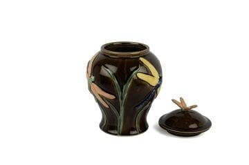 Kahverengi Yusufçuk Kapaklı Küp 20x30cm