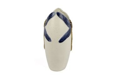 Krem Mavi Yusufçuk Vazo 36x19cm