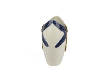 Krem Mavi Yusufçuk Vazo 31x15cm