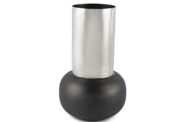 Gümüş Siyah Vazo 25x42cm