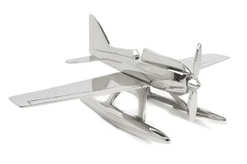 Gümüş Dekoratif Deniz Uçak 50x37x20cm
