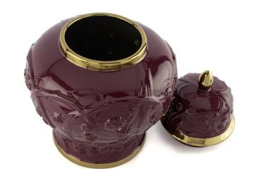 Cherry Kabartmalı Porselen Kapaklı Küp 24x31cm