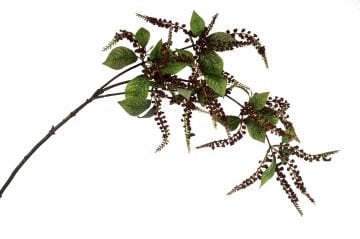 Bordo Yeşil Yaprak Horoz İbiği Yapay Çiçek 124cm