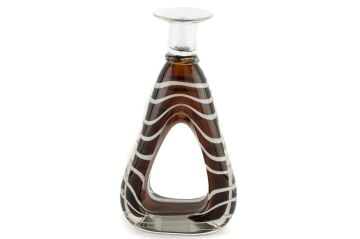 Kahve Beyaz Çizgili Cam Mumluk 17x8x30cm