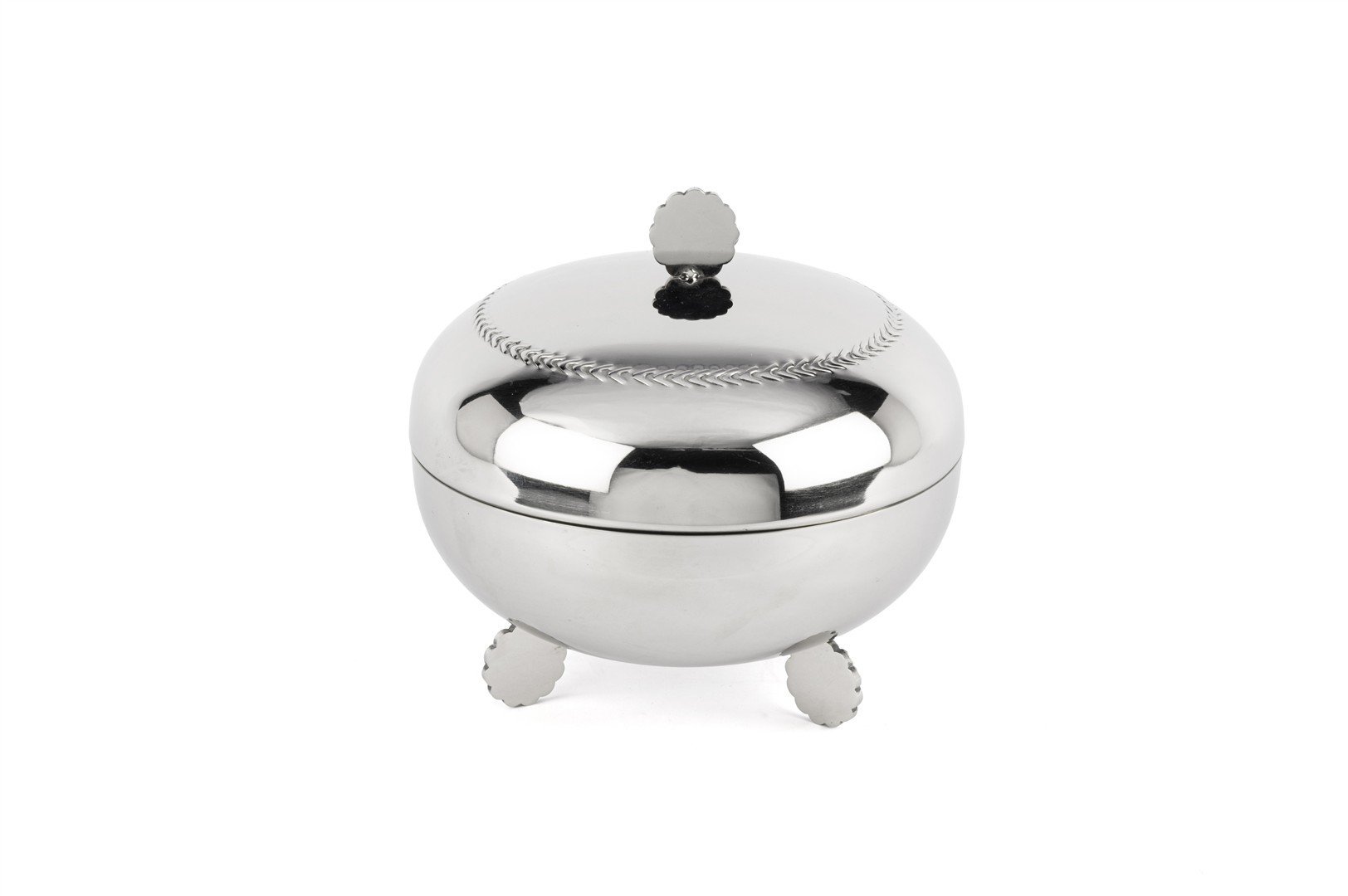 Gümüş Kapaklı Ayaklı Şekerlik 16x15cm