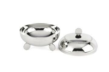 Gümüş Kapaklı Ayaklı Şekerlik 14x14cm