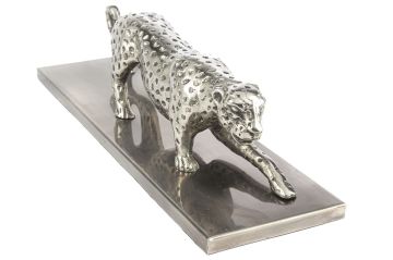 Gümüş Leopar Dekor Obje 44x13x12cm