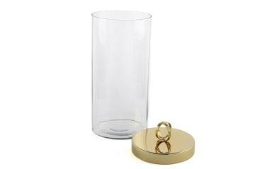 Gold Kapaklı Cam Kavanoz 13x26cm
