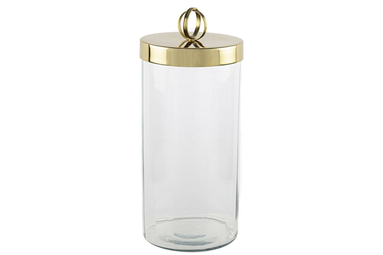 Gold Kapaklı Cam Kavanoz 13x26cm