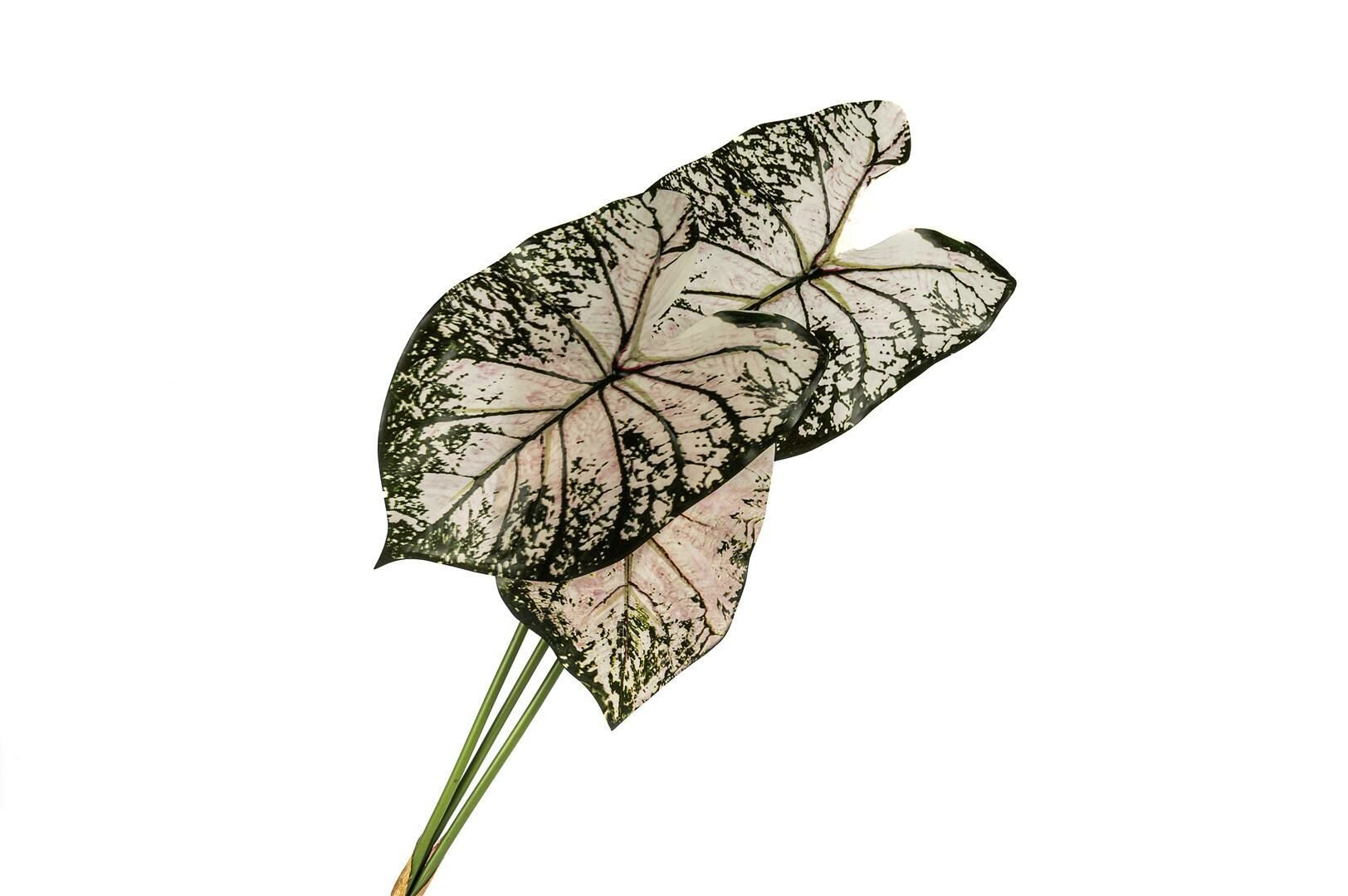 Pembe Yeşil 3 Yapraklı Yapay Çiçek 80cm