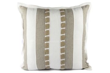 Bej beyaz Çizgili Yastık 55x55