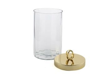 Gold Kapaklı Cam Kavanoz 13x20cm