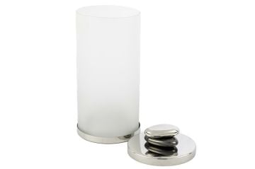 Gravel Gümüş Kapaklı Cam Kavanoz 11x24cm